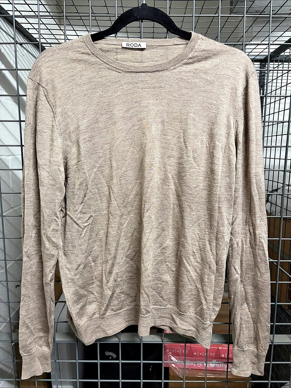 RODA Cashmere Silk Crewneck Taupe Sweater